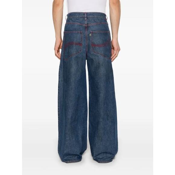 ERL Contrast-Stitching Men’s Wide Leg Jeans - Picture 4 of 7